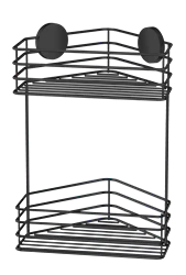 ARTBB1203 - Beslagsboden hjørne dusjkurv i 2 plan, sort -